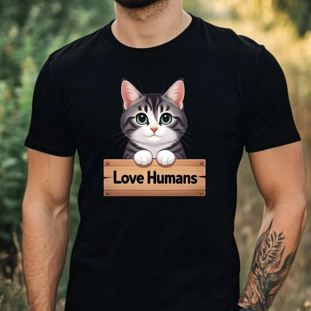 Mens Kitten Loving People Motif Cotton Size XS to 5XL - Adult & Kids T-Shirts, Sweatshirts & Hoodies apparel design preview 1