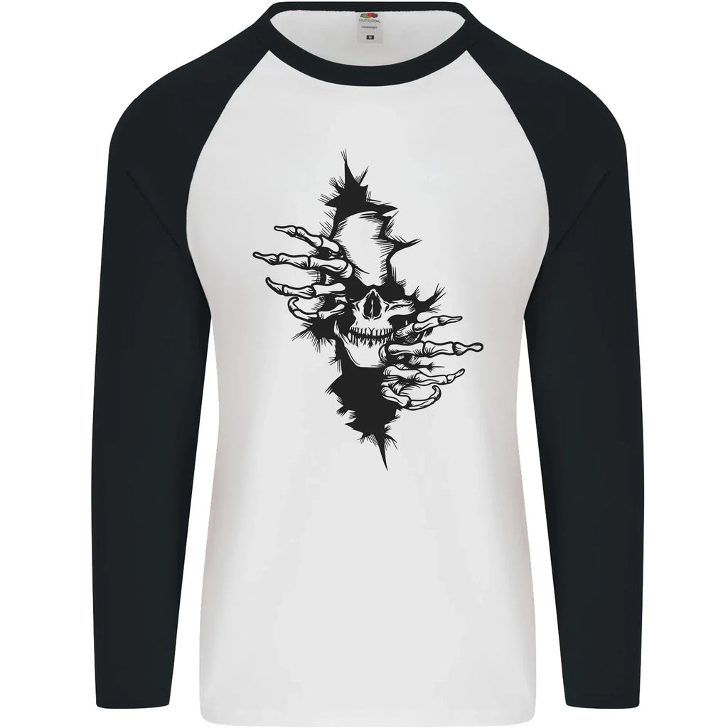 A Skull From Ripped Gothic Goth Biker Mens L/S - Adult & Kids T-Shirts, Sweatshirts & Hoodies apparel design preview 1