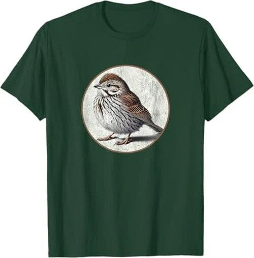 Song Sparrow Retro Bird Design 10 Colors by Bird.Fan - Adult & Kids T-Shirts, Sweatshirts & Hoodies apparel design preview 1