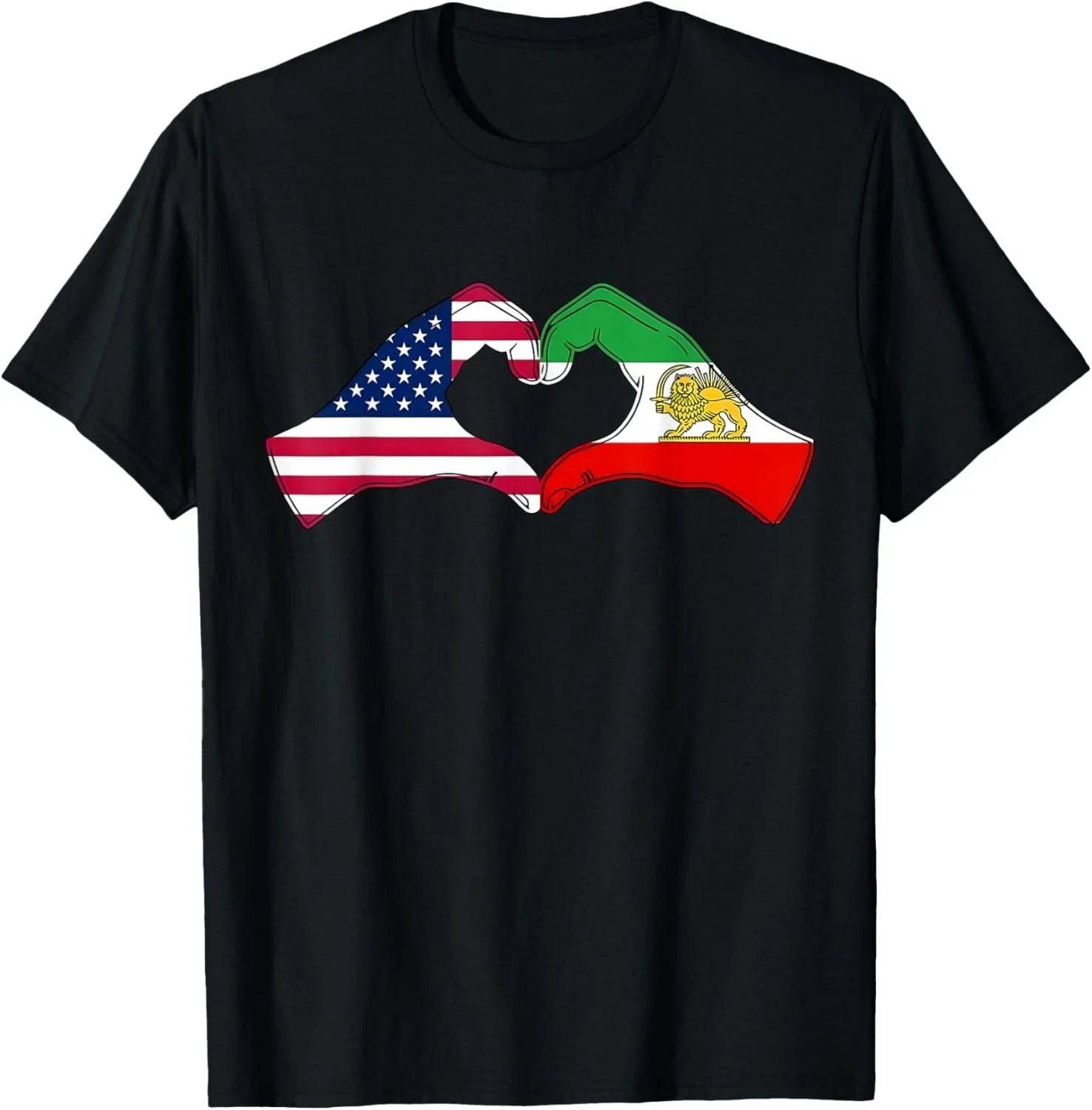 Persian American Flag USA Persia Heritage Heart Gift - Adult & Kids T-Shirts, Sweatshirts & Hoodies apparel design preview 1