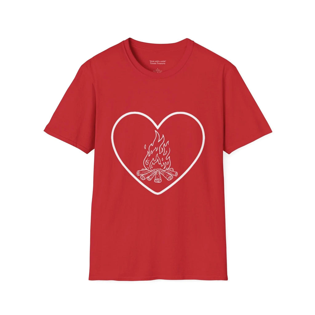 Heart Campfire Outline Perfect for Valentine's or - Adult & Kids T-Shirts, Sweatshirts & Hoodies apparel design preview 1