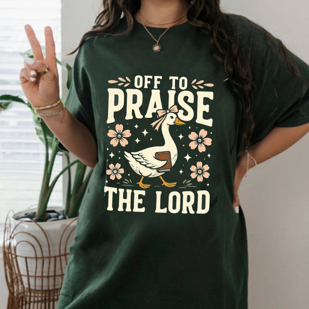 Off to Praise the Lord Bible Verse Christian Faith - Adult & Kids T-Shirts, Sweatshirts & Hoodies apparel design preview 1