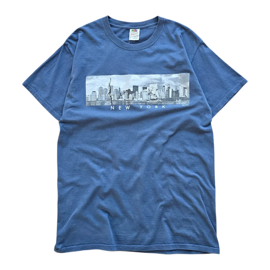 Y2K New York Skyline Blue Mens Small/Medium - Adult & Kids T-Shirts, Sweatshirts & Hoodies apparel design preview 1