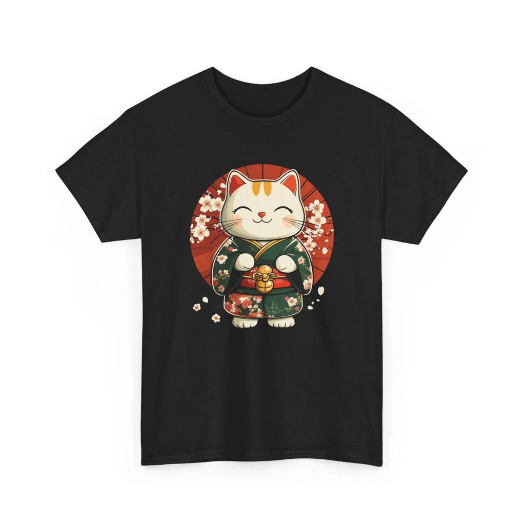 Japanese Lucky Cat Minimalist Rising Sun Modern - Adult & Kids T-Shirts, Sweatshirts & Hoodies apparel design preview 1