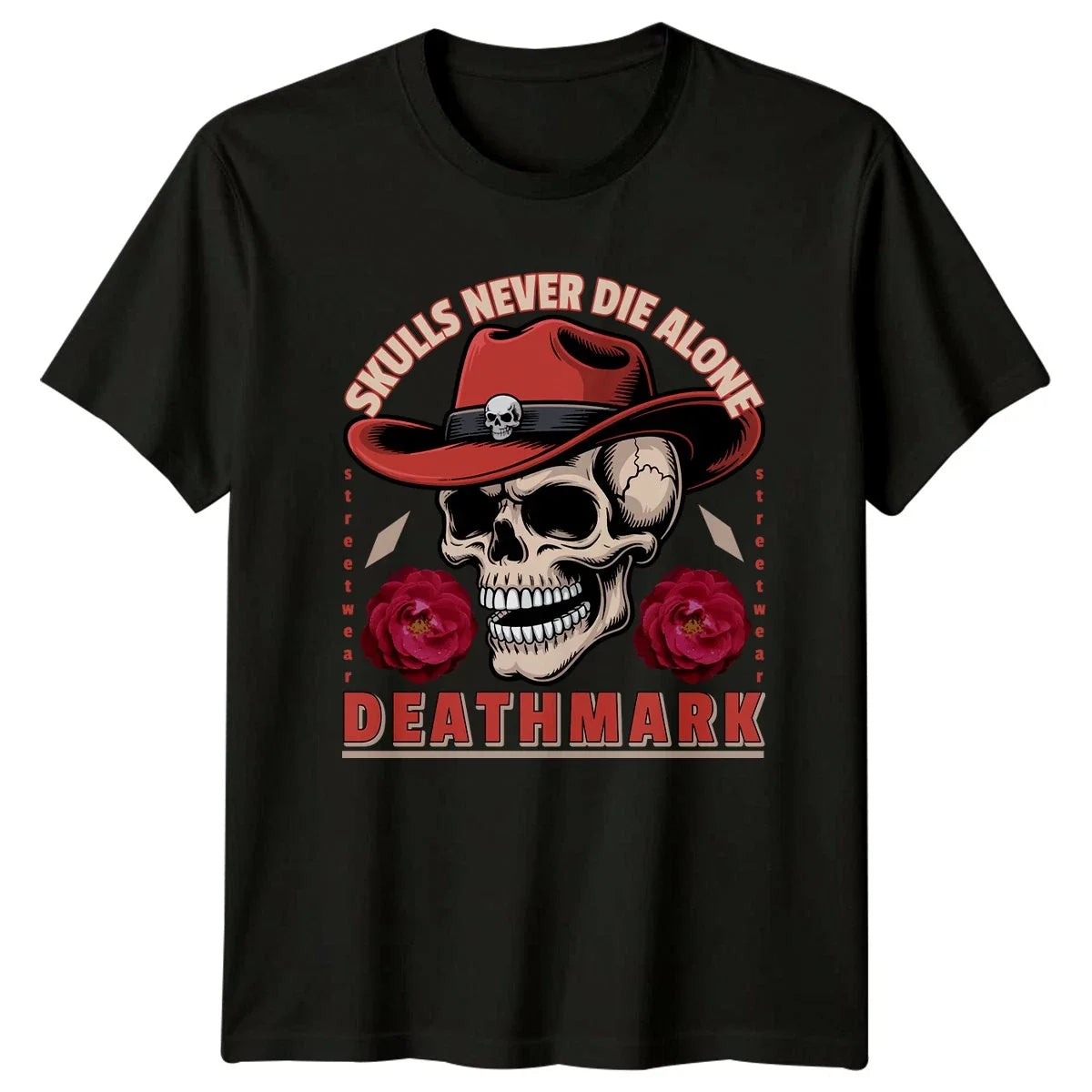 Skulls Never Die Alone Western Skull Streetwear - Adult & Kids T-Shirts, Sweatshirts & Hoodies apparel design preview 1