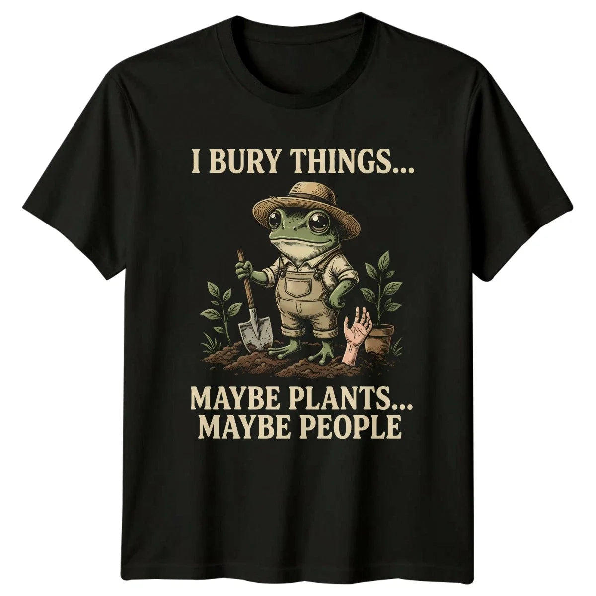 I Bury Things Maybe Plants Dark Humor Gardening Gift - Adult & Kids T-Shirts, Sweatshirts & Hoodies apparel design preview 1