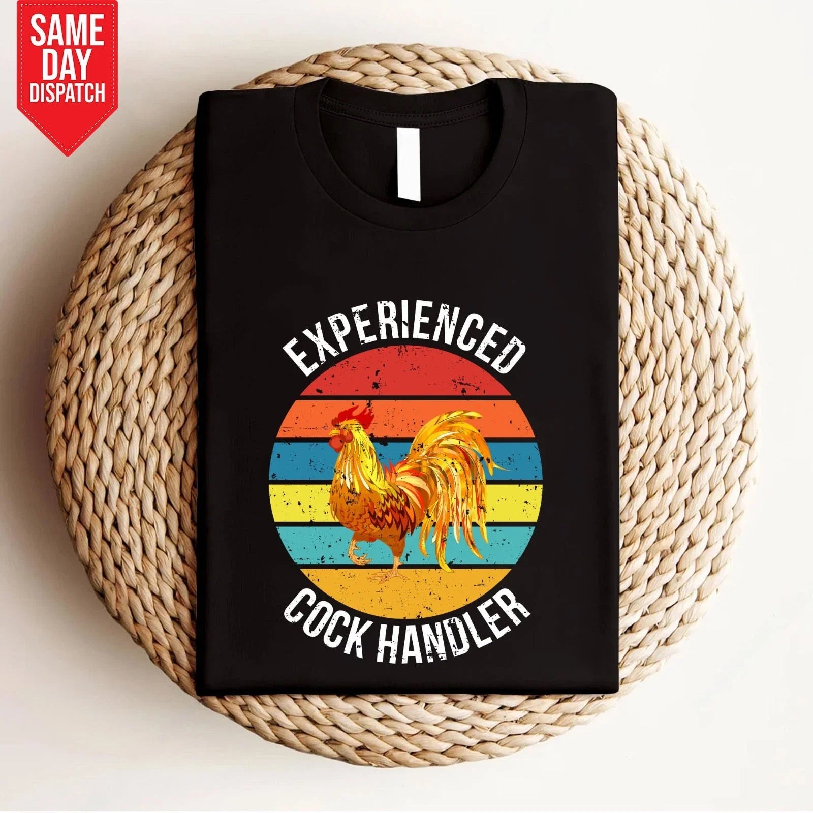 Experienced Cock Handler Printed Pun Chicken Farm - Adult & Kids T-Shirts, Sweatshirts & Hoodies apparel design preview 1