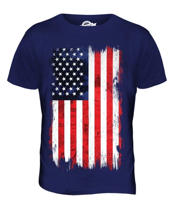 STARS AND STRIPES GRUNGE FLAG MENS TOP USA US UNITED - Adult & Kids T-Shirts, Sweatshirts & Hoodies apparel design preview 1