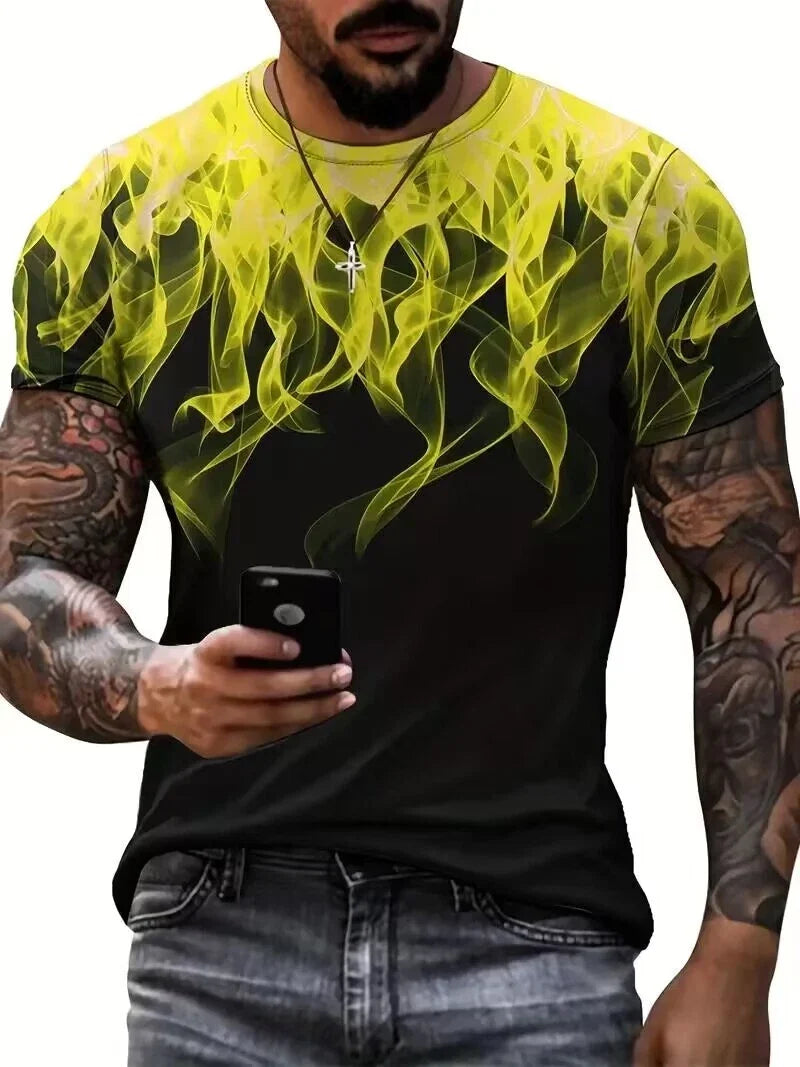 Fashion Black Yellow Flame Smoke Trendy Casual Men - Adult & Kids T-Shirts, Sweatshirts & Hoodies apparel design preview 1