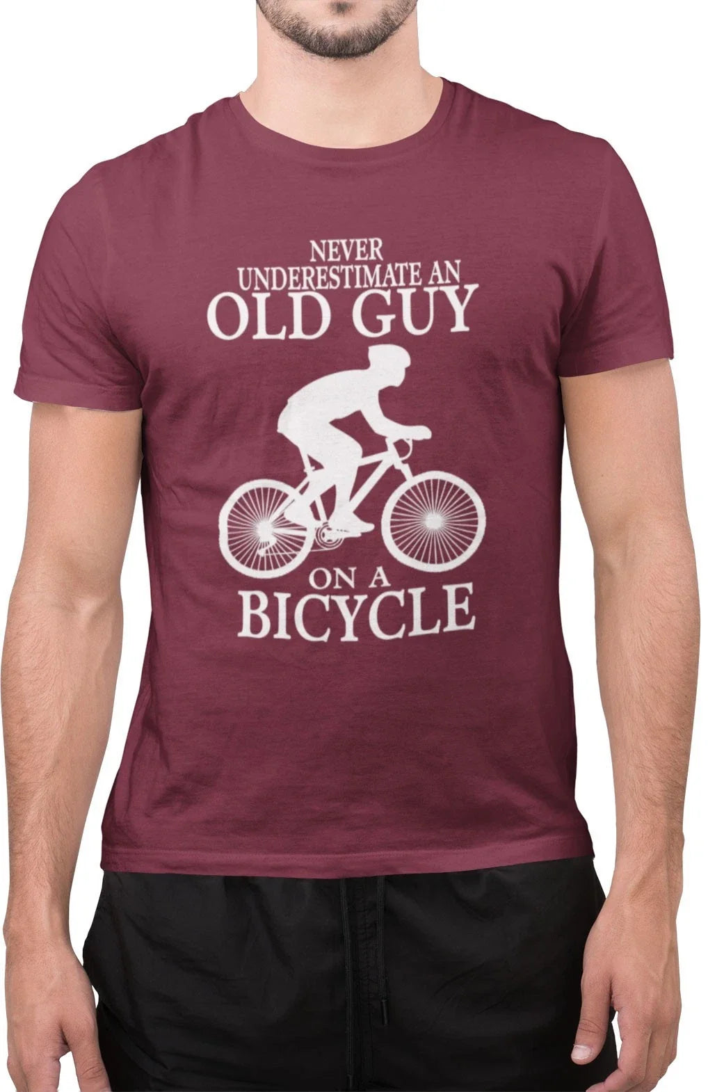 Funny Never Understimate an Old Guy On A Bicycle - Adult & Kids T-Shirts, Sweatshirts & Hoodies apparel design preview 1