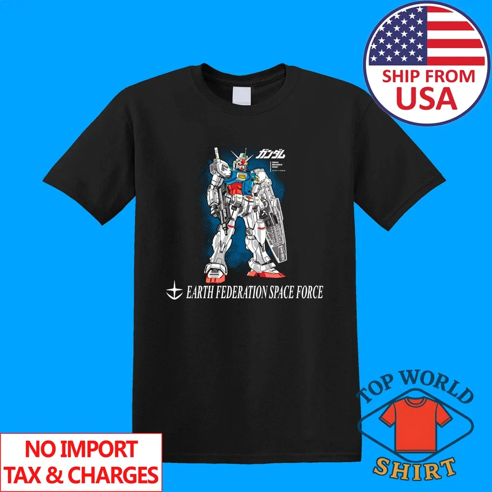 Gundam Earth Federation Space Force RX-78 Men's Black - Adult & Kids T-Shirts, Sweatshirts & Hoodies apparel design preview 1