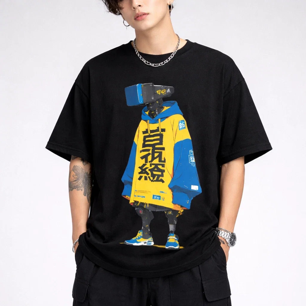 Cyberpunk Robot Anime Streetwear Graphic Techwear - Adult & Kids T-Shirts, Sweatshirts & Hoodies apparel design preview 1
