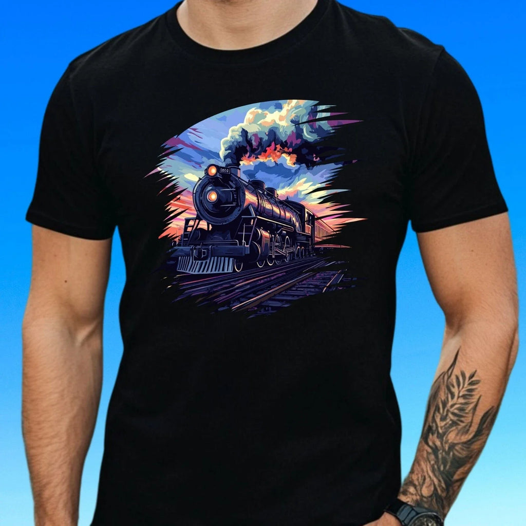Mens Locomotive Motif Cotton Size XS to 5XL - Adult & Kids T-Shirts, Sweatshirts & Hoodies apparel design preview 1