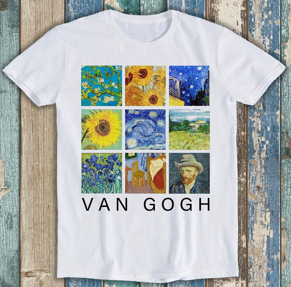 Van Gogh Painting Collage Starry Night Sunflowers - Adult & Kids T-Shirts, Sweatshirts & Hoodies apparel design preview 1