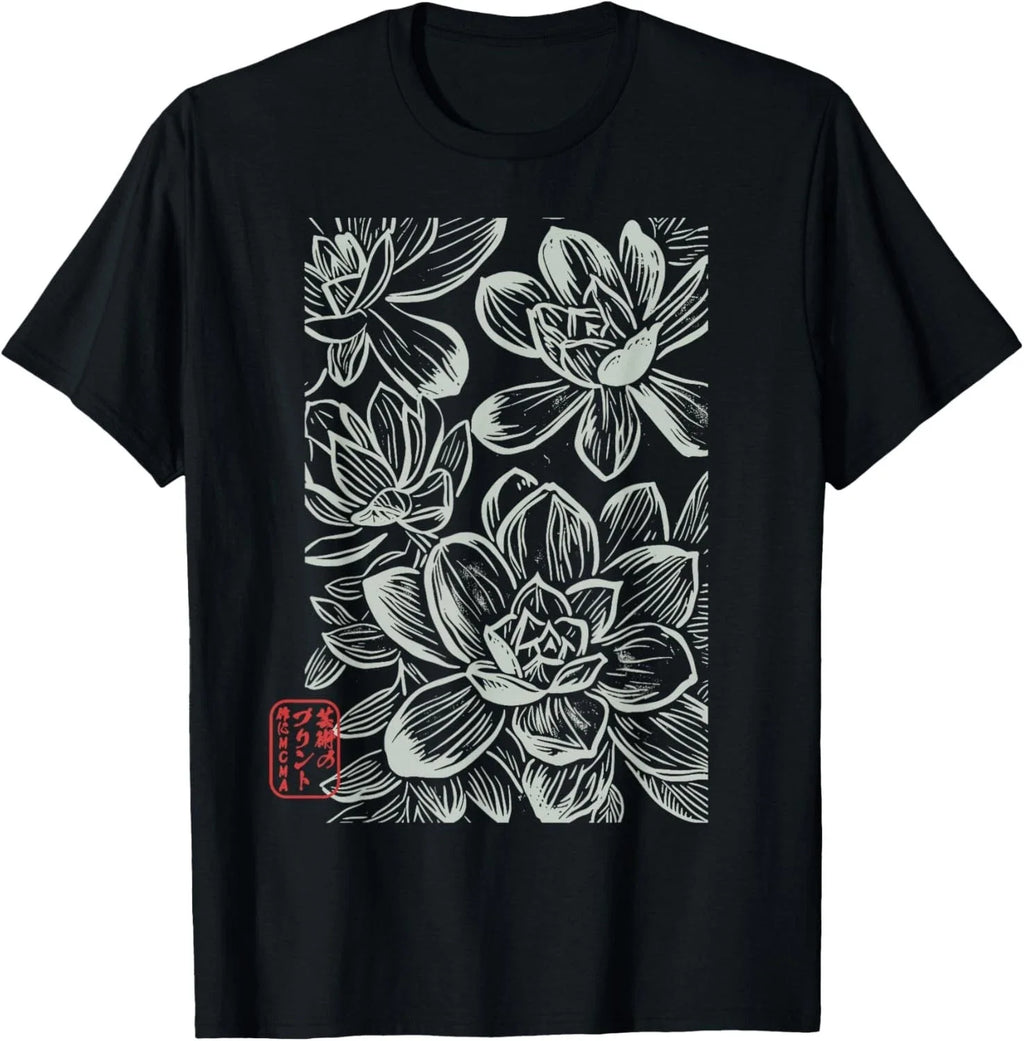 Japanese Boho Flowers Sumi-e Style Floral Botanical - Adult & Kids T-Shirts, Sweatshirts & Hoodies apparel design preview 1