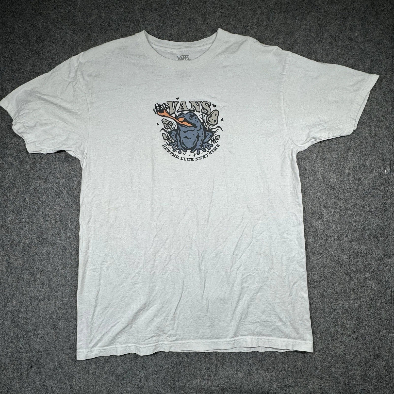 Vans Men's L White "Better Luck Next Time" Frog - Adult & Kids T-Shirts, Sweatshirts & Hoodies apparel design preview 1