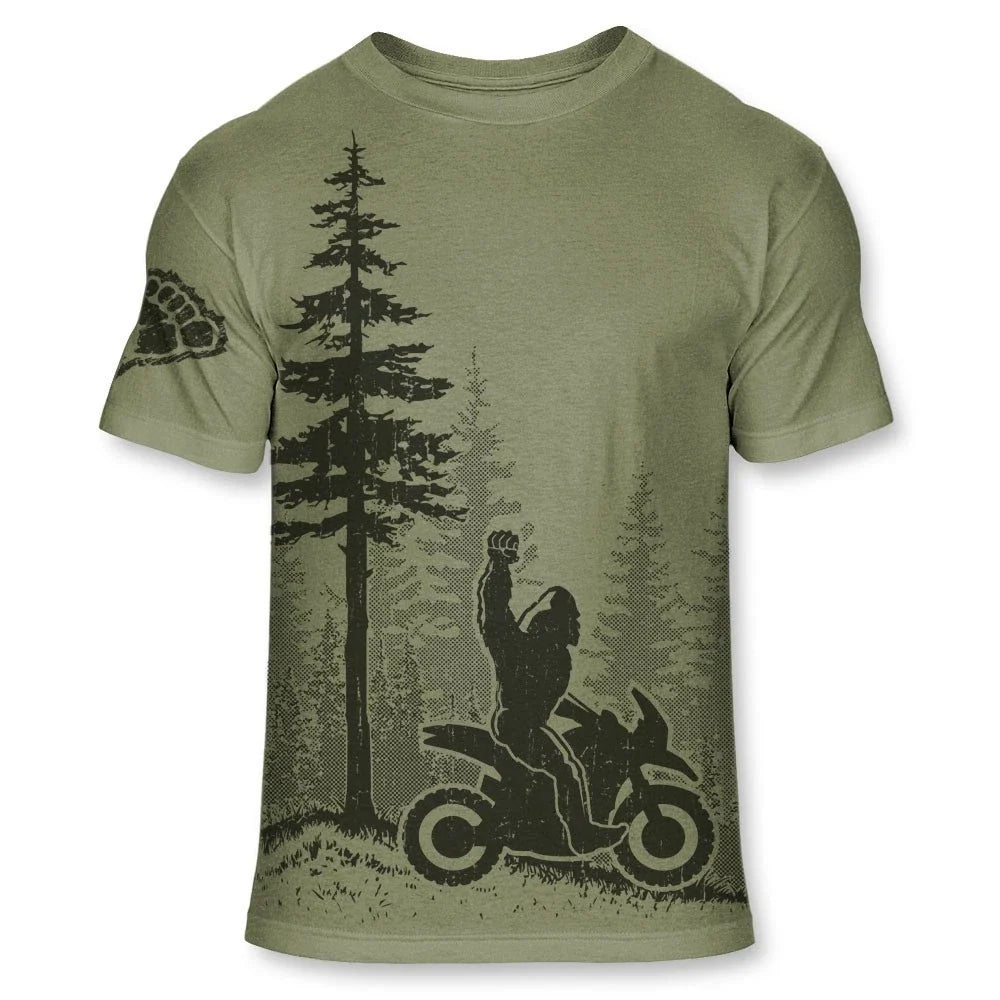 Men's Bigfoot Adventure Motorcycle Funny Sasquatch - Adult & Kids T-Shirts, Sweatshirts & Hoodies apparel design preview 1