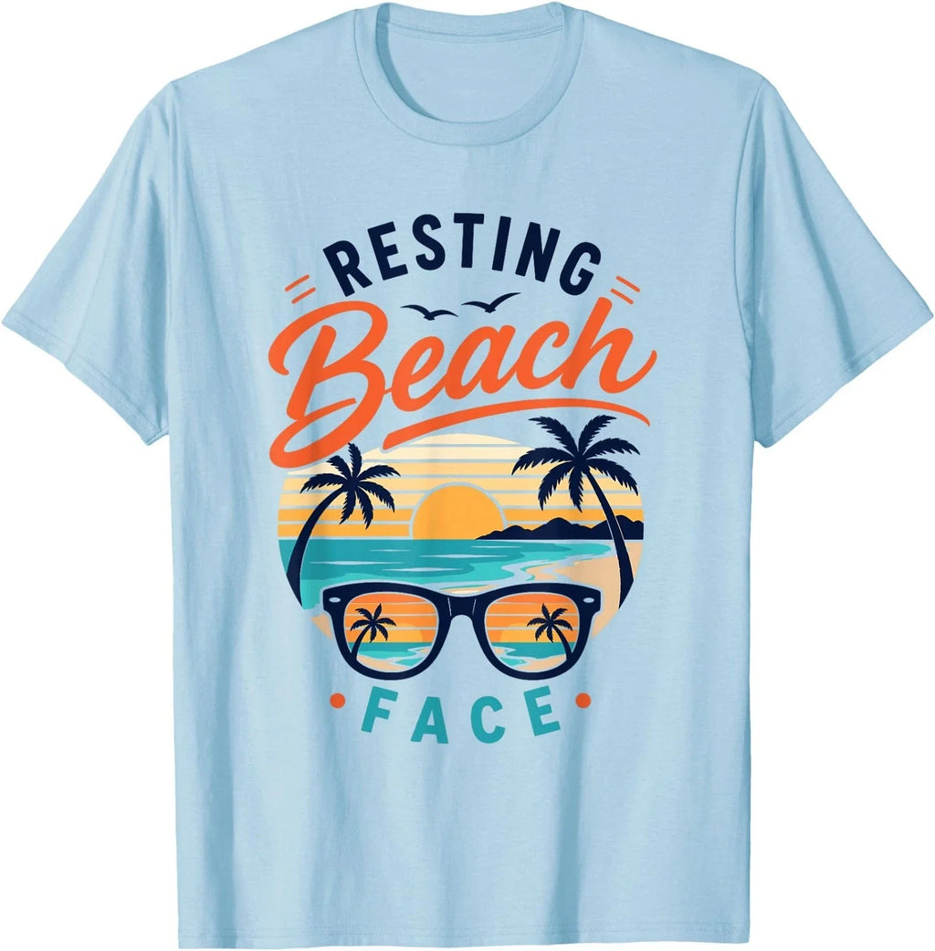 Resting Beach Face Retro Sunset Tropical Vacation - Adult & Kids T-Shirts, Sweatshirts & Hoodies apparel design preview 1