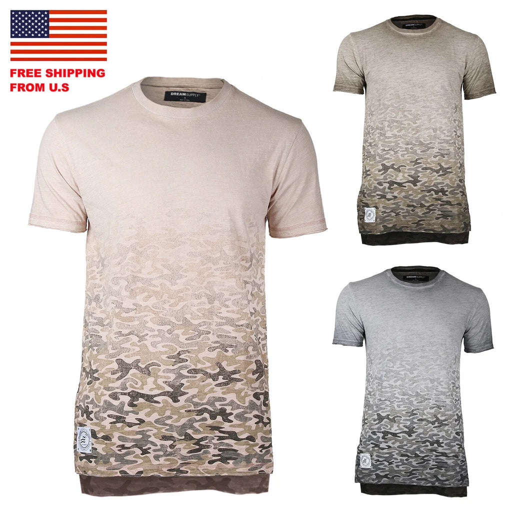 ZIMEGO Mens Short Sleeve Camouflage Longline Hipster - Adult & Kids T-Shirts, Sweatshirts & Hoodies apparel design preview 1