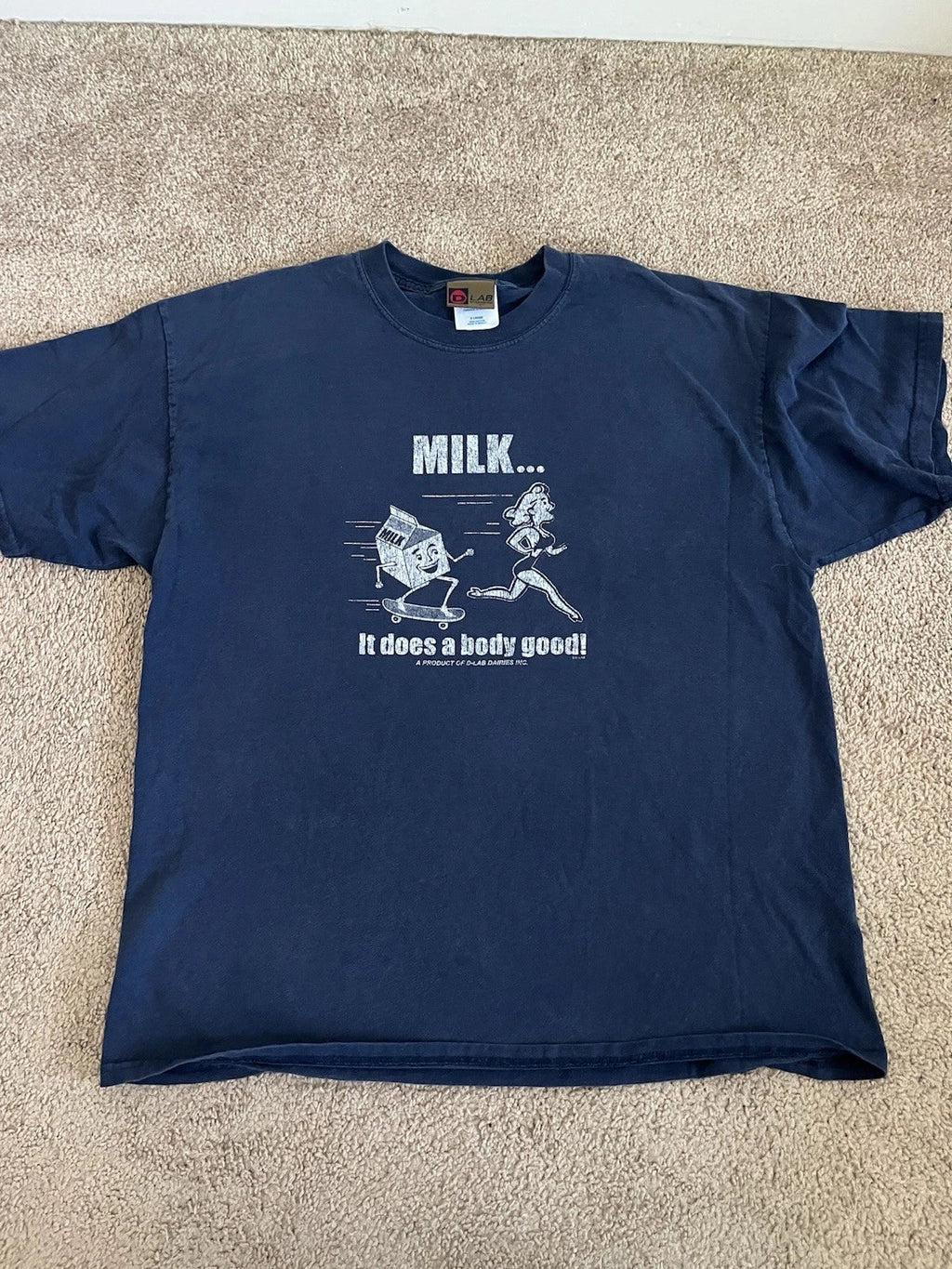 VTG Milk Skateboard D-Lab Dairies Mens XL Y2K Skate - Adult & Kids T-Shirts, Sweatshirts & Hoodies apparel design preview 1