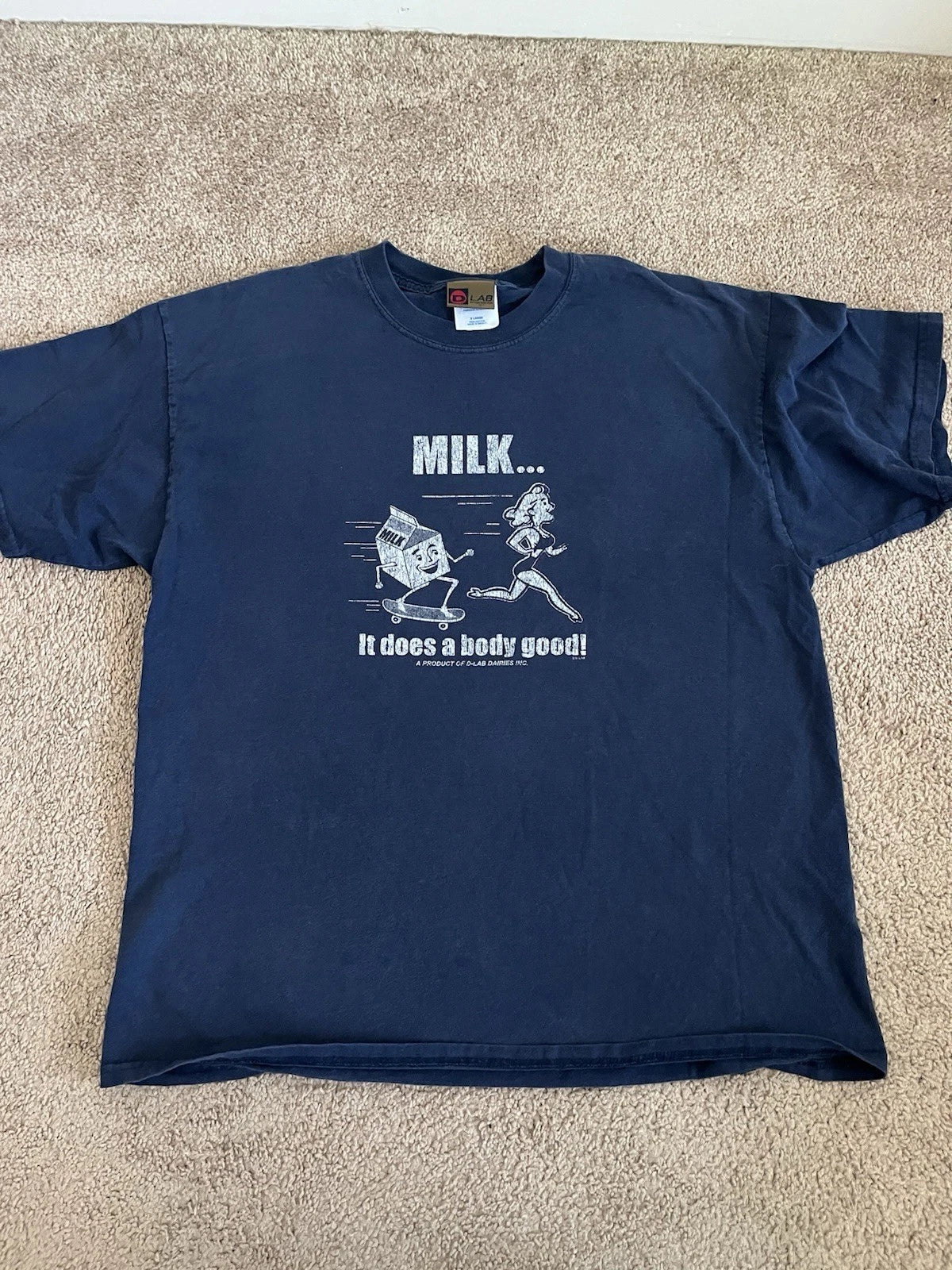 VTG Milk Skateboard D-Lab Dairies Mens XL Y2K Skate - Adult & Kids T-Shirts, Sweatshirts & Hoodies apparel design preview 1