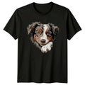 Cute Aussie Peekaboo Dog Portrait Pet Lover - Adult & Kids T-Shirts, Sweatshirts & Hoodies apparel design preview 1