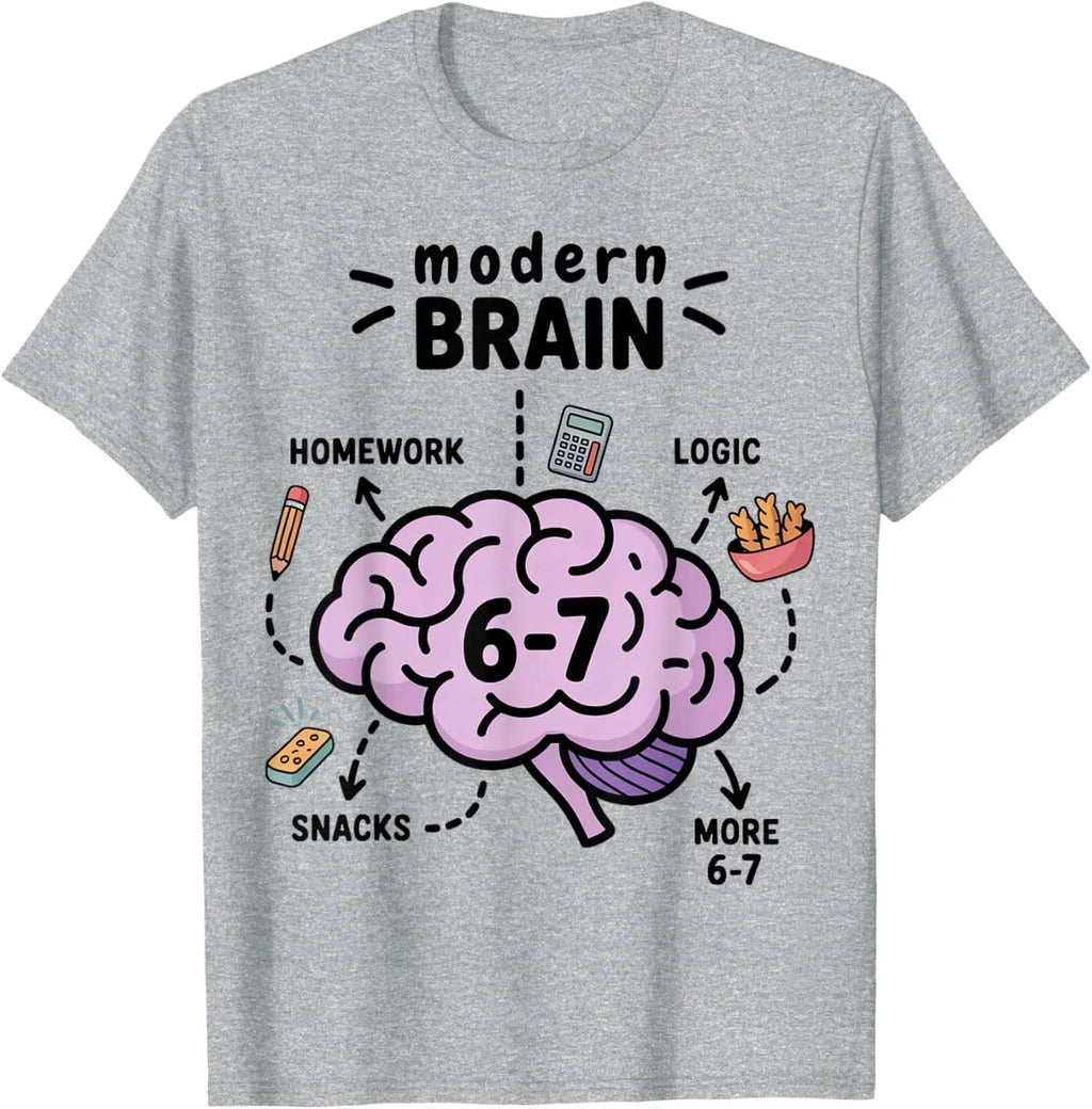 Funny Modern Brain Rot Science 67 Meme Six Seven - Adult & Kids T-Shirts, Sweatshirts & Hoodies apparel design preview 1