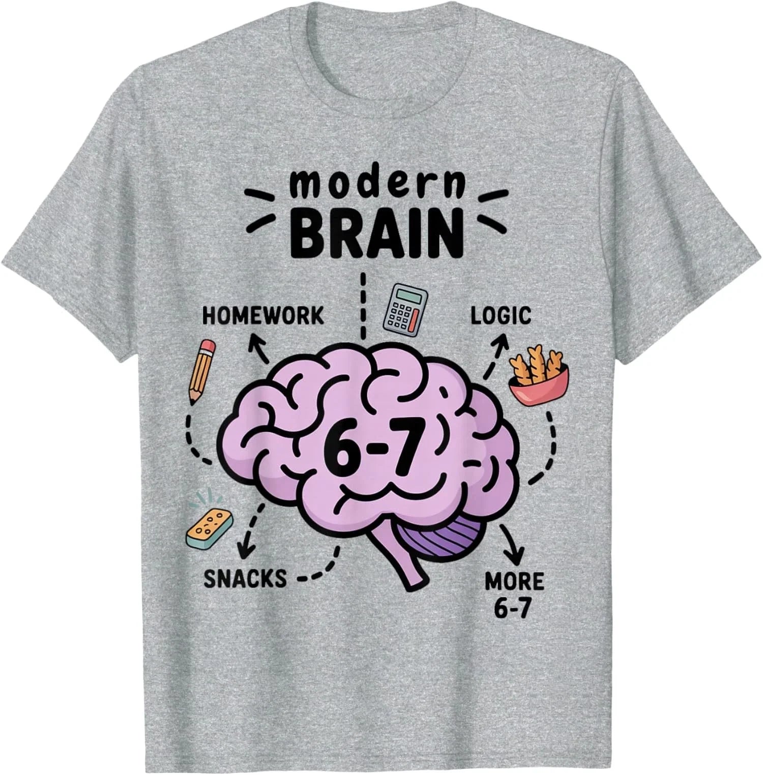 Funny Modern Brain Rot Science 67 Meme Six Seven - Adult & Kids T-Shirts, Sweatshirts & Hoodies apparel design preview 1