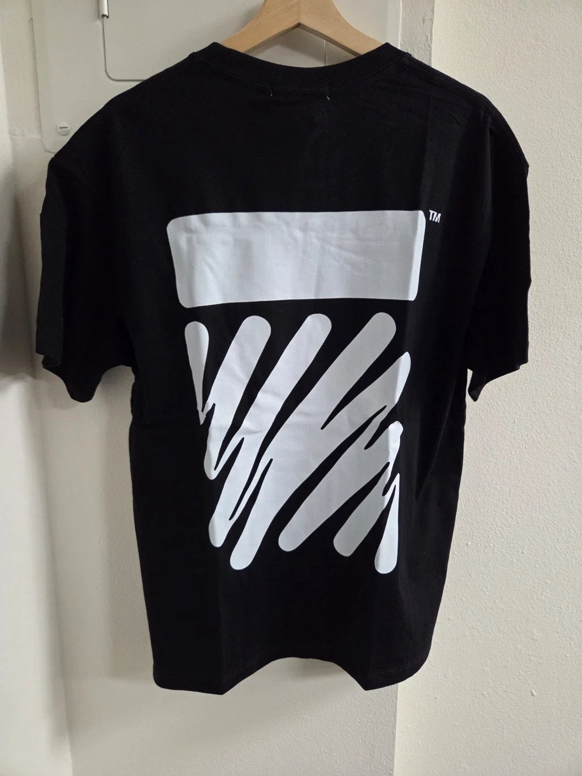 Off Wht Thick Scribble Lines Logo Black Cotton - Adult & Kids T-Shirts, Sweatshirts & Hoodies apparel design preview 1