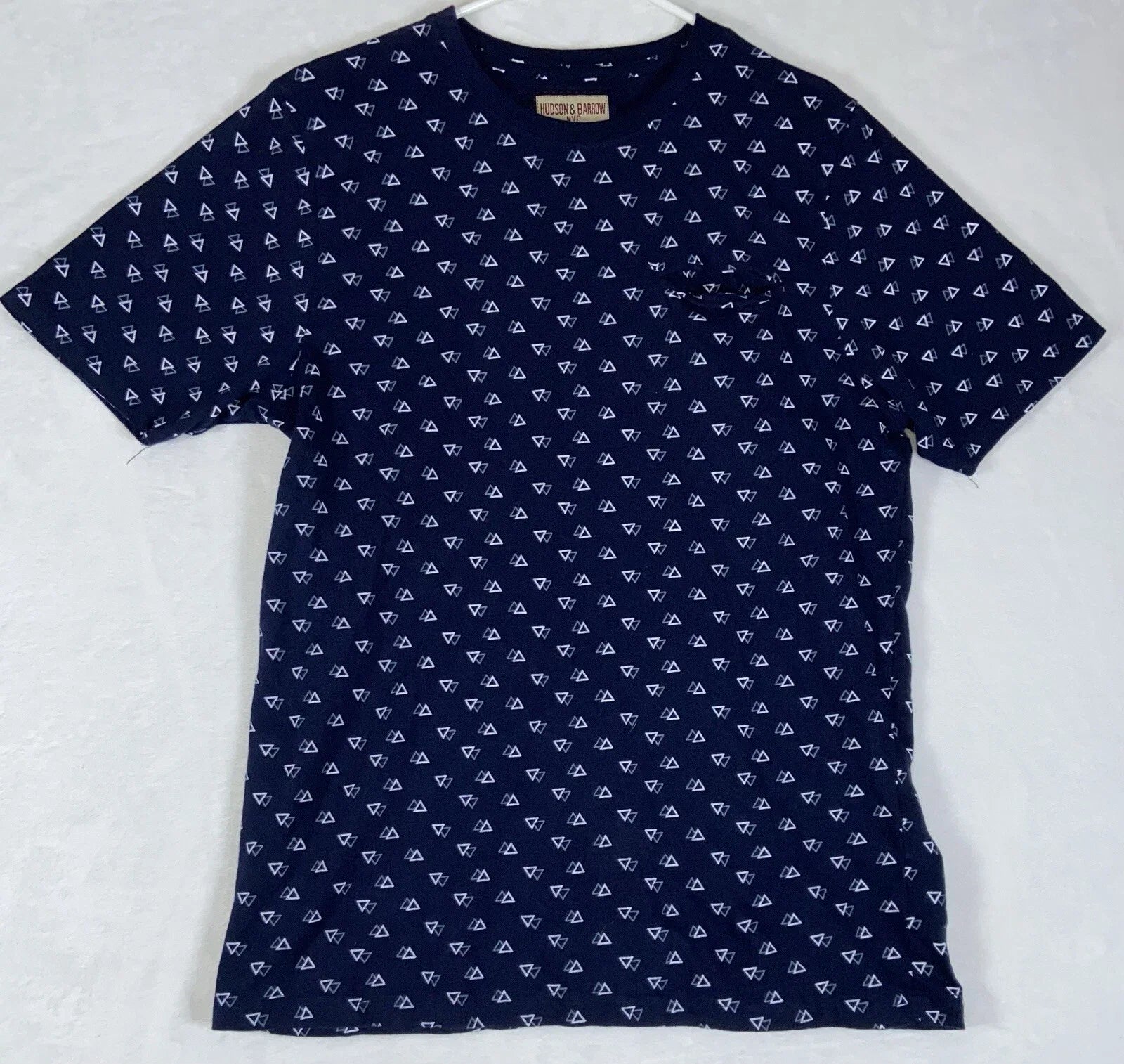 Hudson Barrow Mens Large Blue Geometric Allover Print - Adult & Kids T-Shirts, Sweatshirts & Hoodies apparel design preview 1