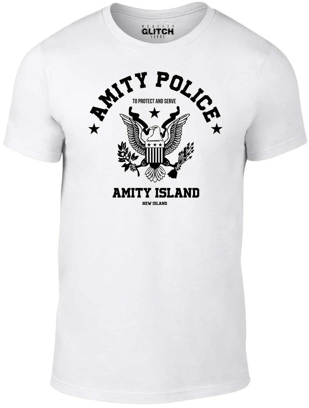 Amity Police Men's Jaws Shark Film 80's Retro Cult - Adult & Kids T-Shirts, Sweatshirts & Hoodies apparel design preview 1