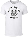Amity Police Men's Jaws Shark Film 80's Retro Cult - Adult & Kids T-Shirts, Sweatshirts & Hoodies apparel design preview 1