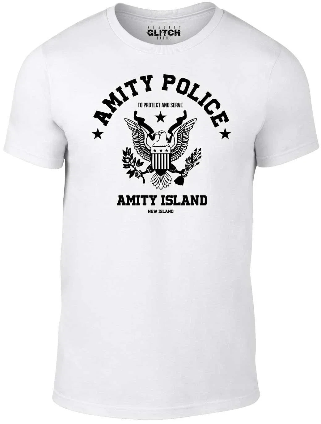 Amity Police Men's Jaws Shark Film 80's Retro Cult - Adult & Kids T-Shirts, Sweatshirts & Hoodies apparel design preview 1