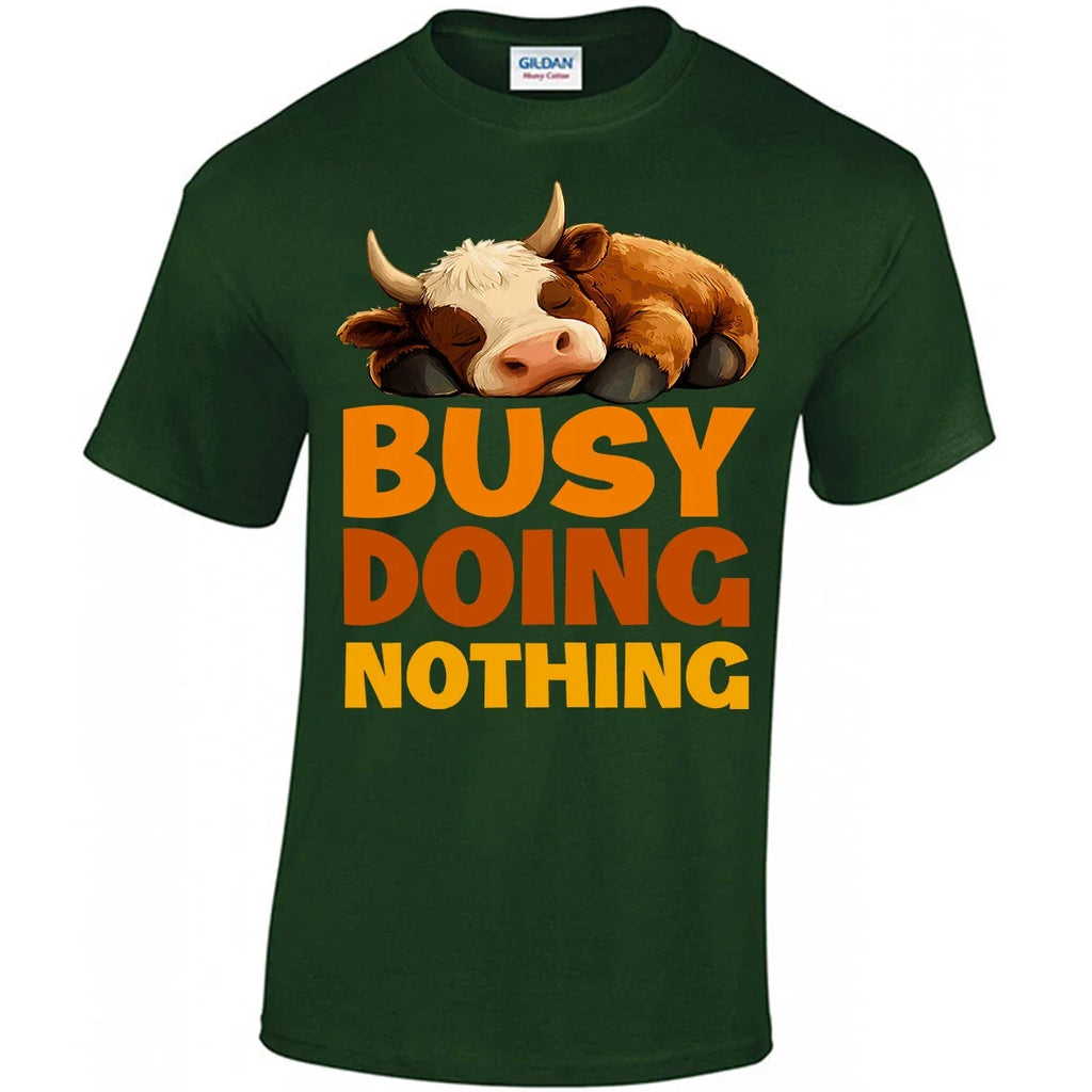 Busy Doing Nothing Sleeping Cow, Rest, Lazy, Relaxed, - Adult & Kids T-Shirts, Sweatshirts & Hoodies apparel design preview 1