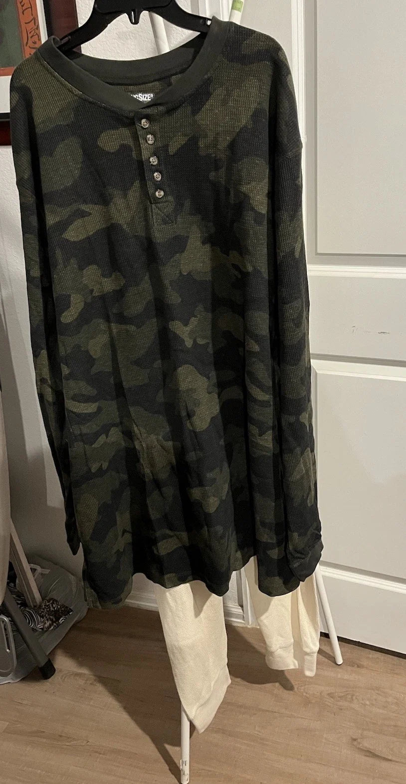 KingSize Camo Thermal Mens Big 5XL Henley Camouflage - Adult & Kids T-Shirts, Sweatshirts & Hoodies apparel design preview 1