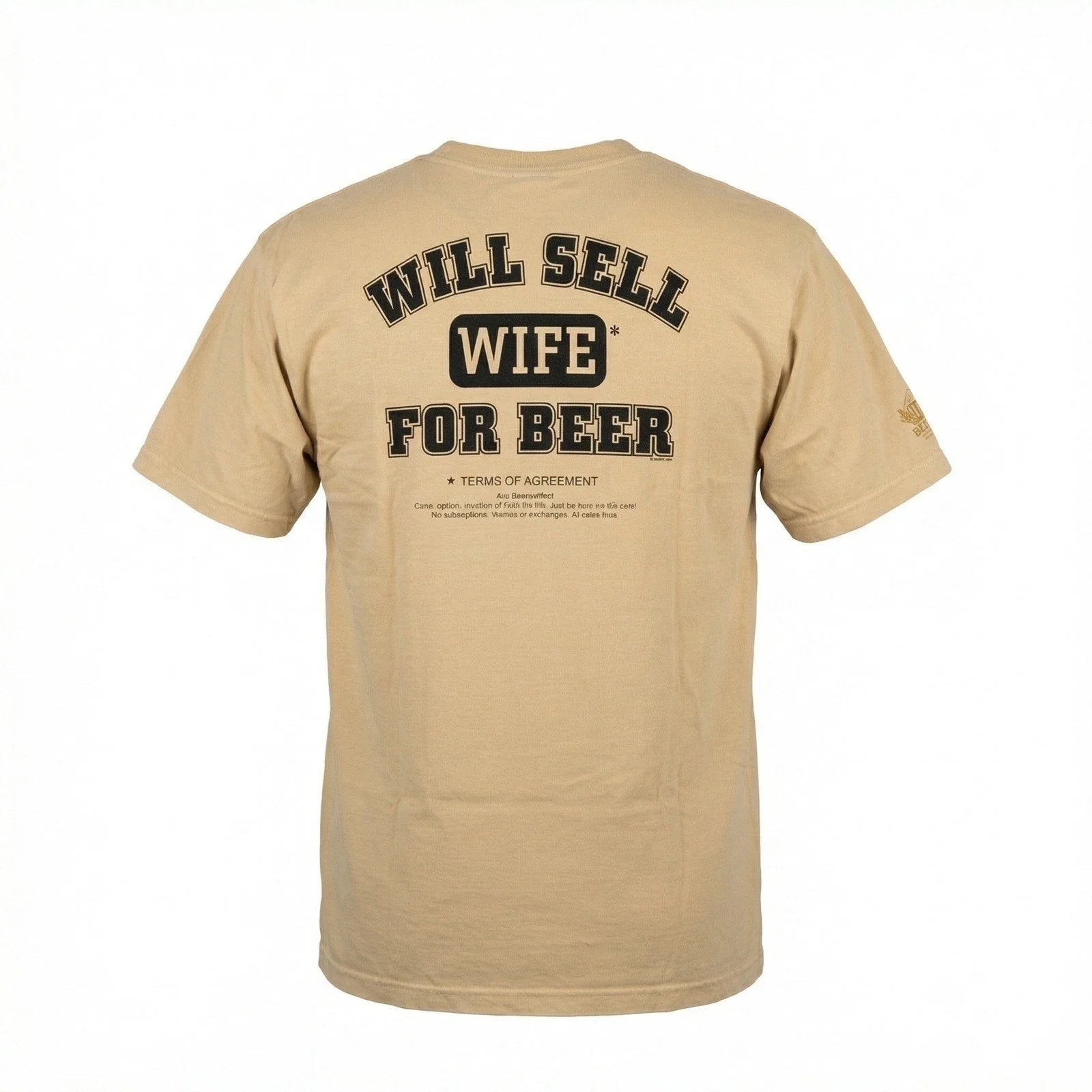 Crazy Hawaii Mens Medium Tan Beer Dyed Will Sell Wife - Adult & Kids T-Shirts, Sweatshirts & Hoodies apparel design preview 1