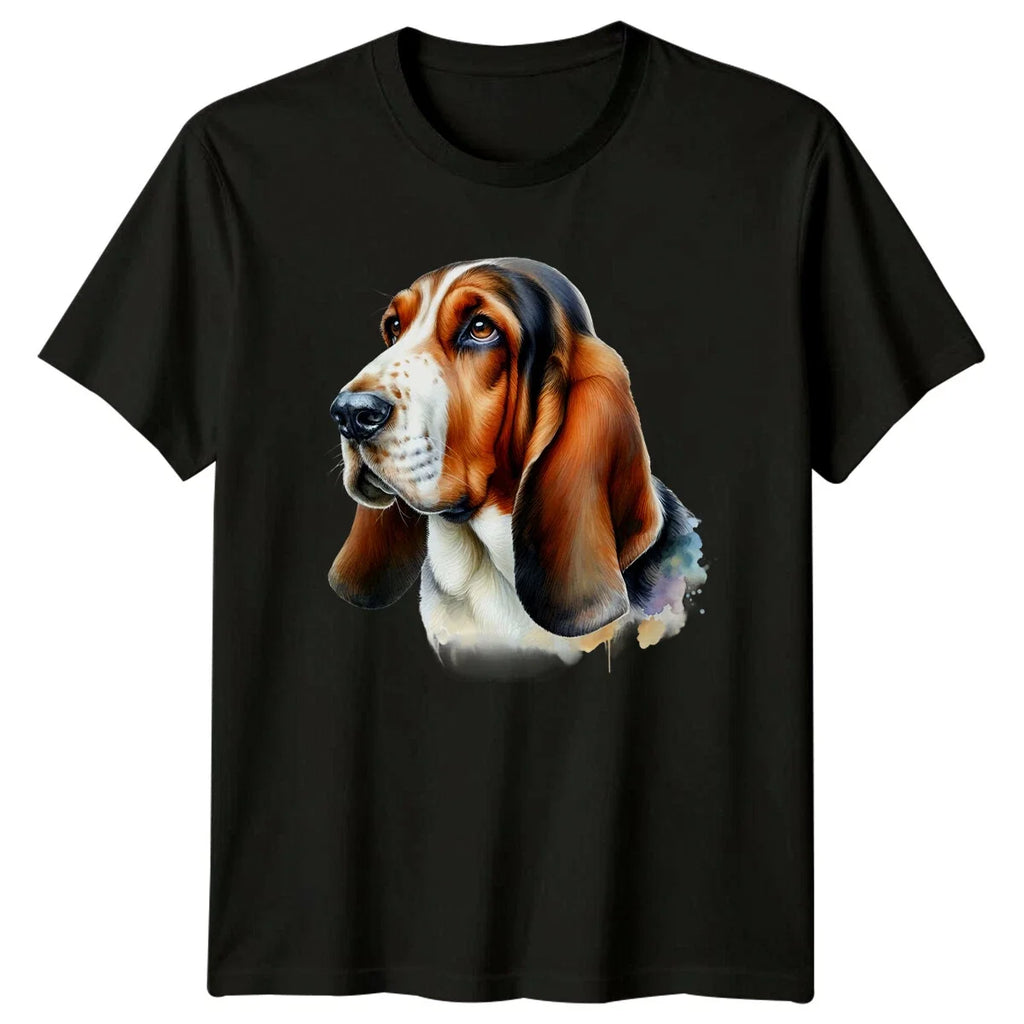Basset Hound Dog Portrait Art Cute Puppy - Adult & Kids T-Shirts, Sweatshirts & Hoodies apparel design preview 1