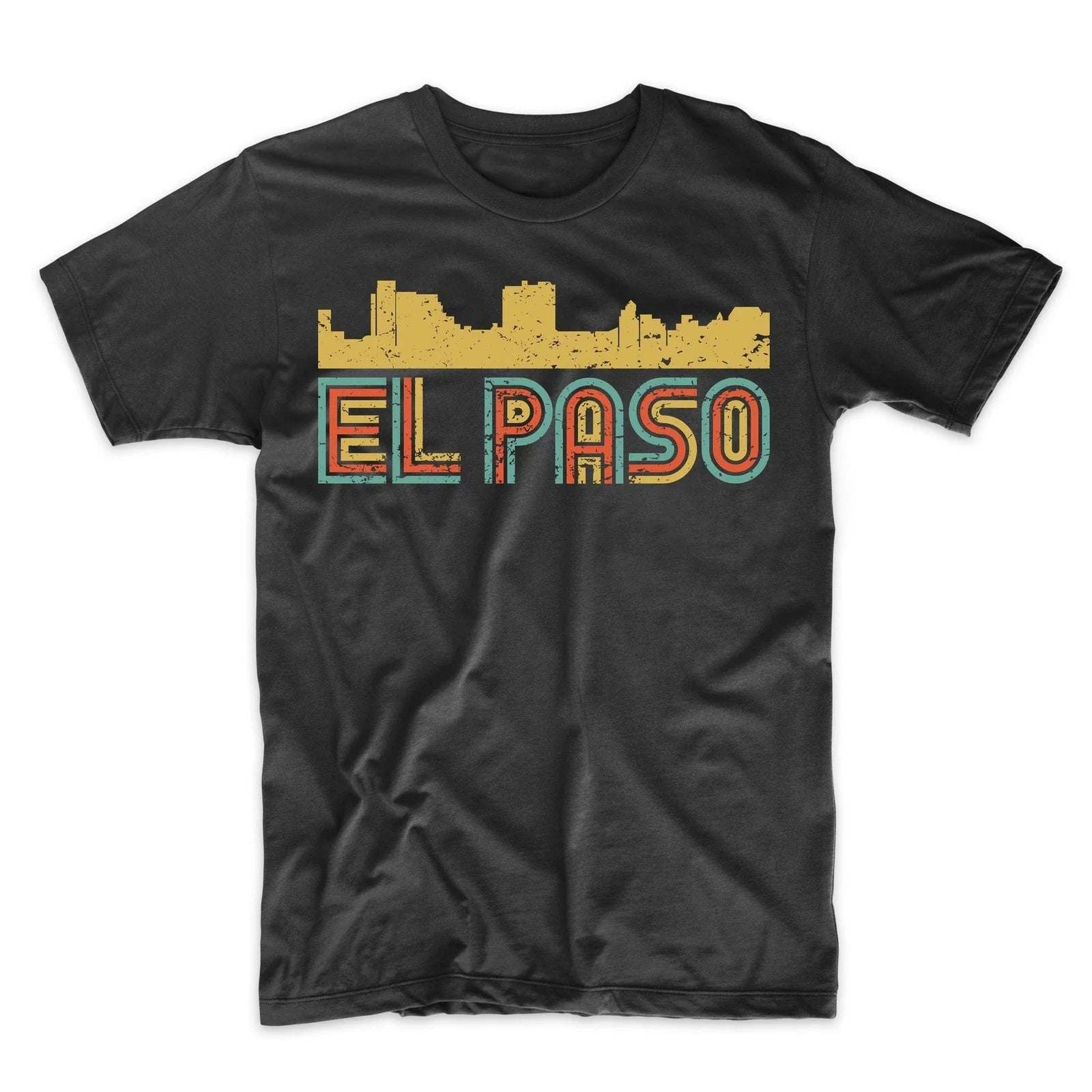Men's El Paso Retro Vintage Style Texas Skyline - Adult & Kids T-Shirts, Sweatshirts & Hoodies apparel design preview 1