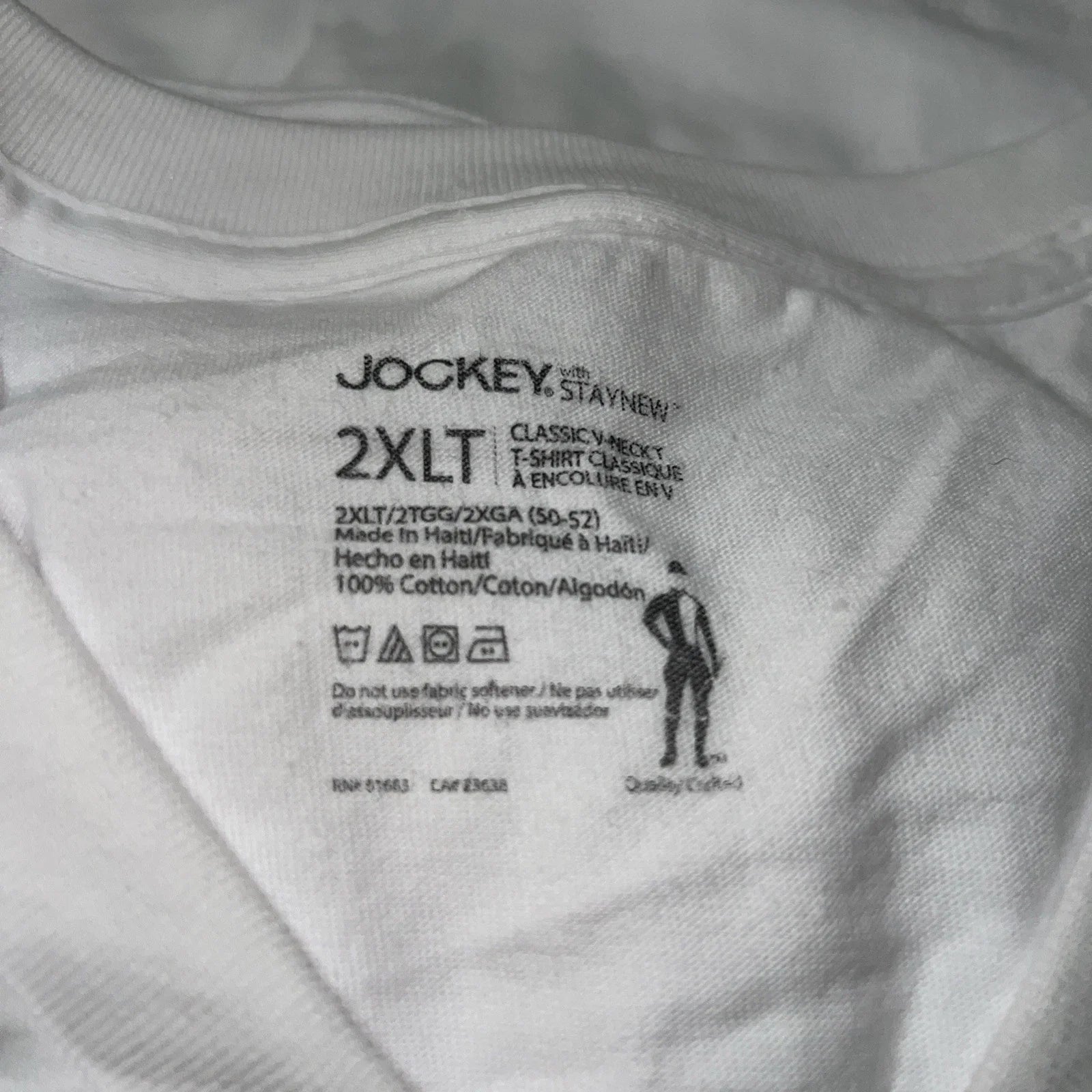 Jockey Or Hanes V-Neck 2XLT Pack Of 3 100% Cotton New - Adult & Kids T-Shirts, Sweatshirts & Hoodies apparel design preview 1