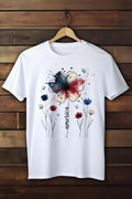 Boho Floral USA 250 White Gildan Soft Style - Adult & Kids T-Shirts, Sweatshirts & Hoodies apparel design preview 1