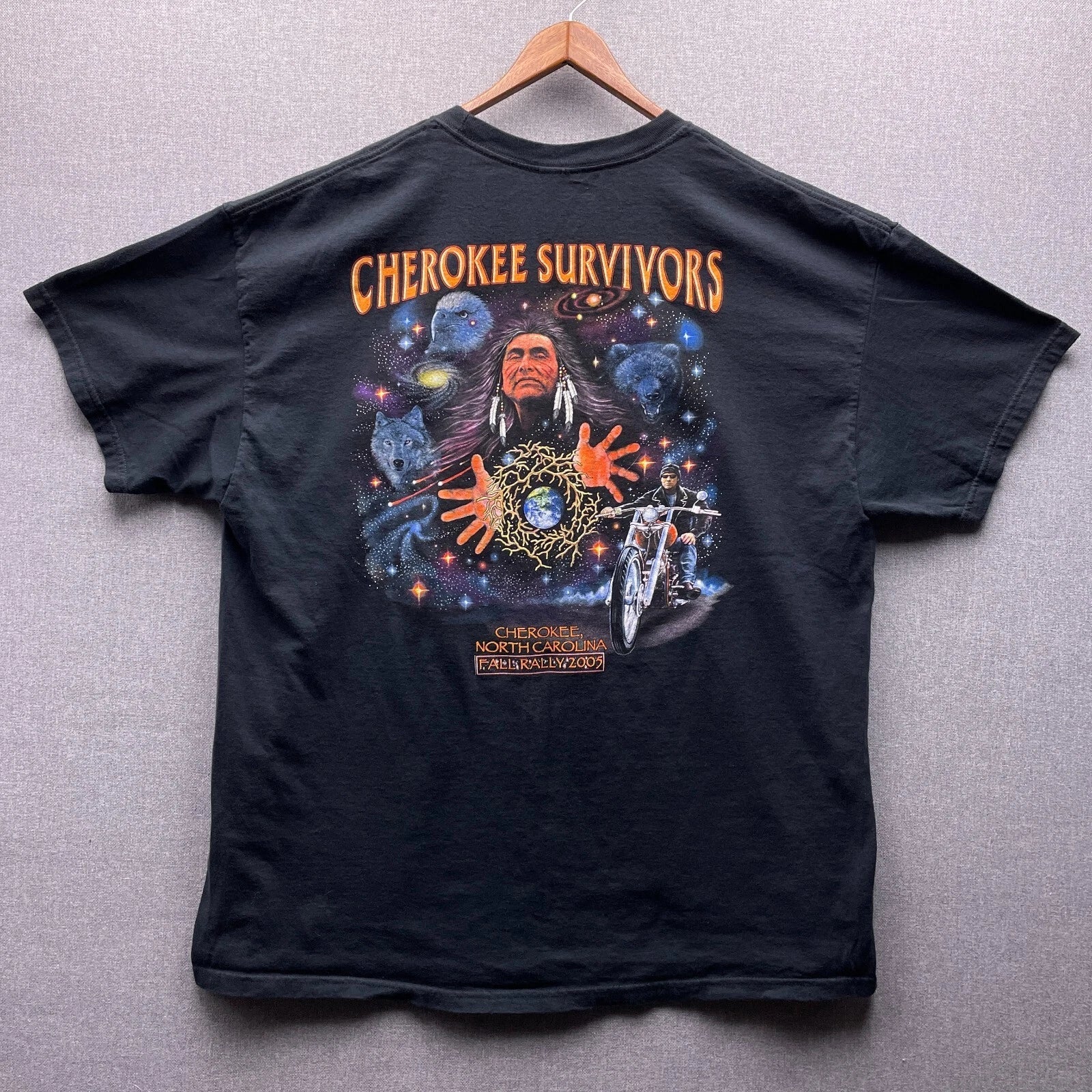 Cherokee Survivors Mens 2XL North Carolina Biker - Adult & Kids T-Shirts, Sweatshirts & Hoodies apparel design preview 1