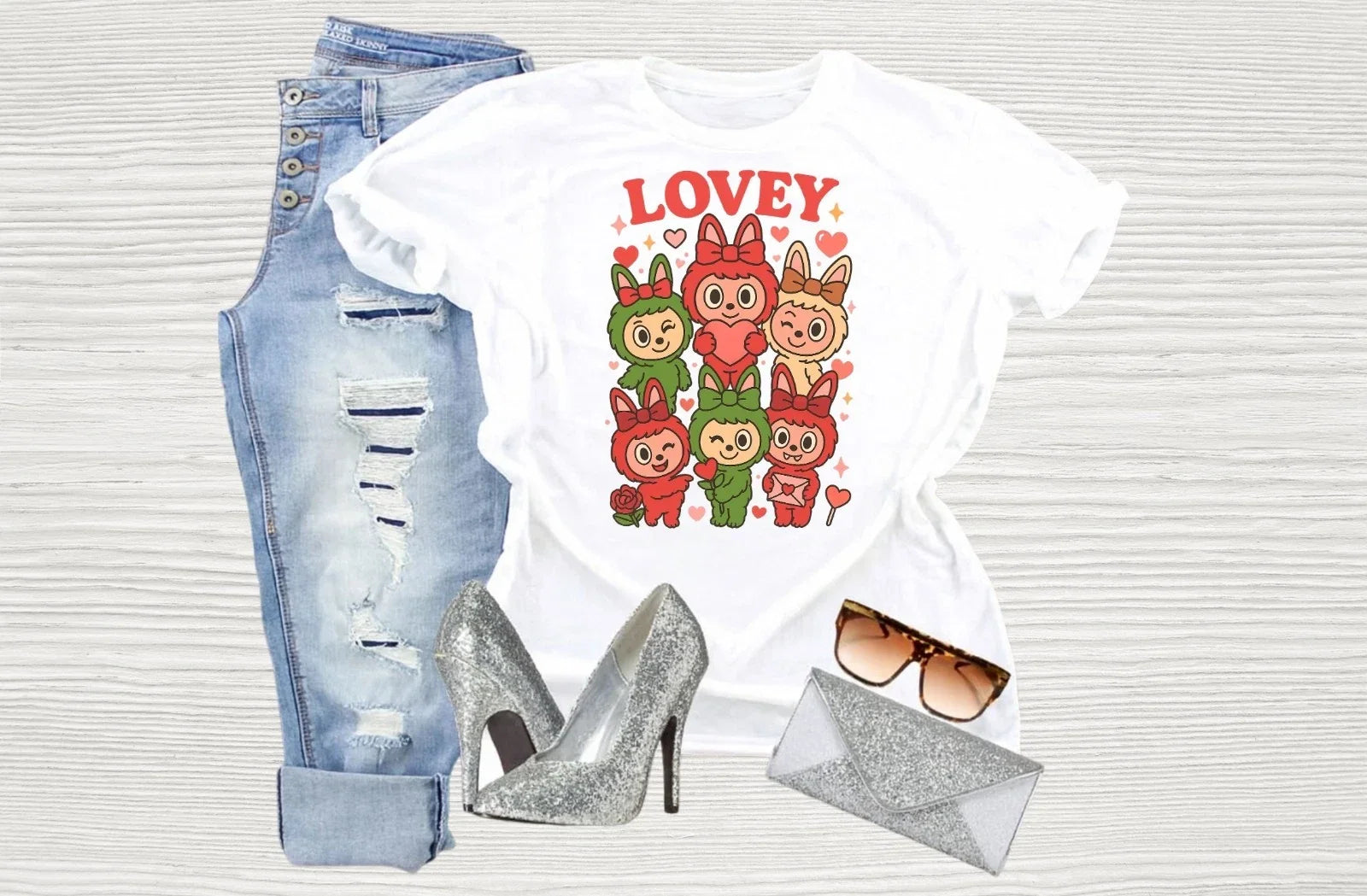 Lovey Chibi Graphic Cute Women's Kawaii Size S –4XL - Adult & Kids T-Shirts, Sweatshirts & Hoodies apparel design preview 1