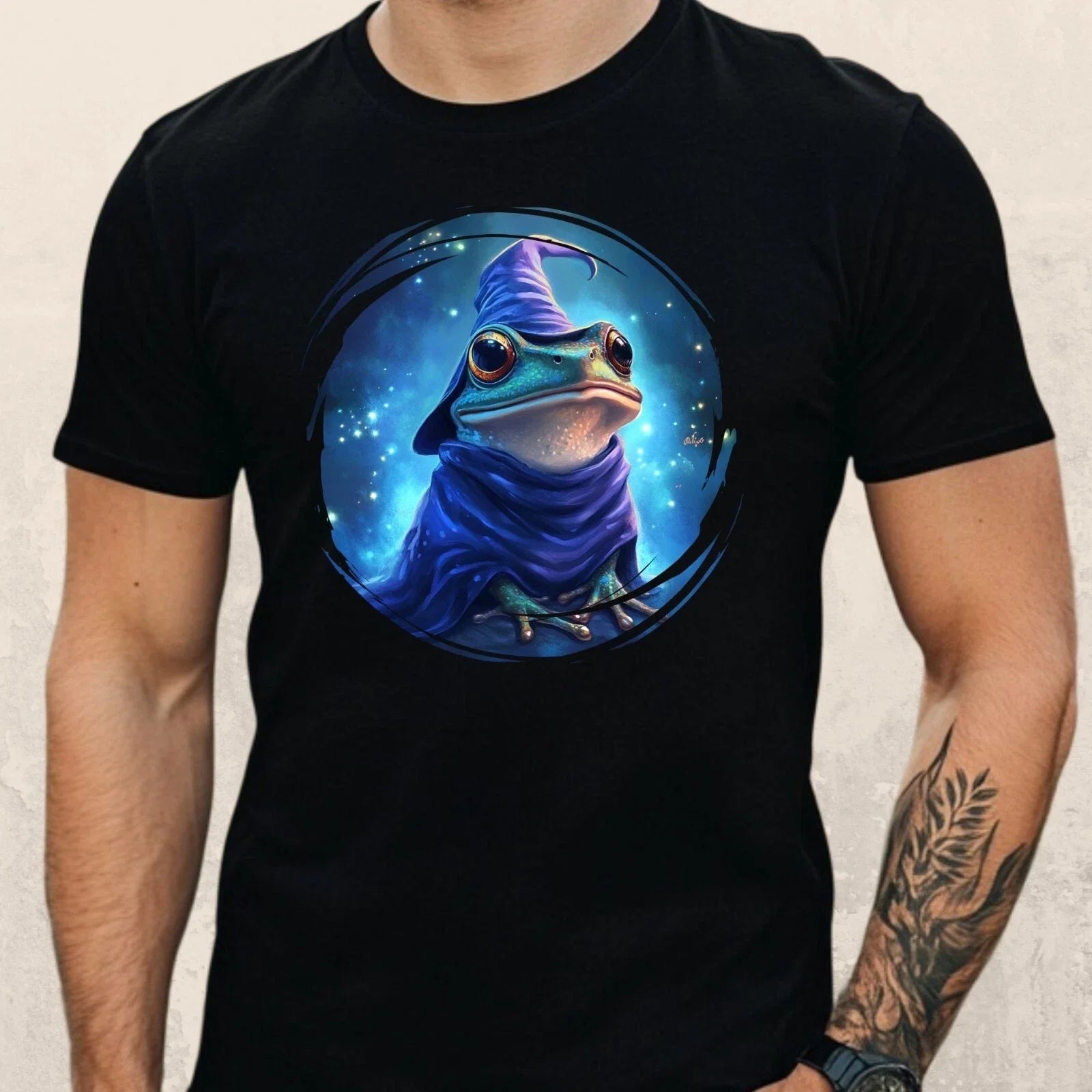 Mens Magic Frog Motif Cotton Size XS to 5XL - Adult & Kids T-Shirts, Sweatshirts & Hoodies apparel design preview 1