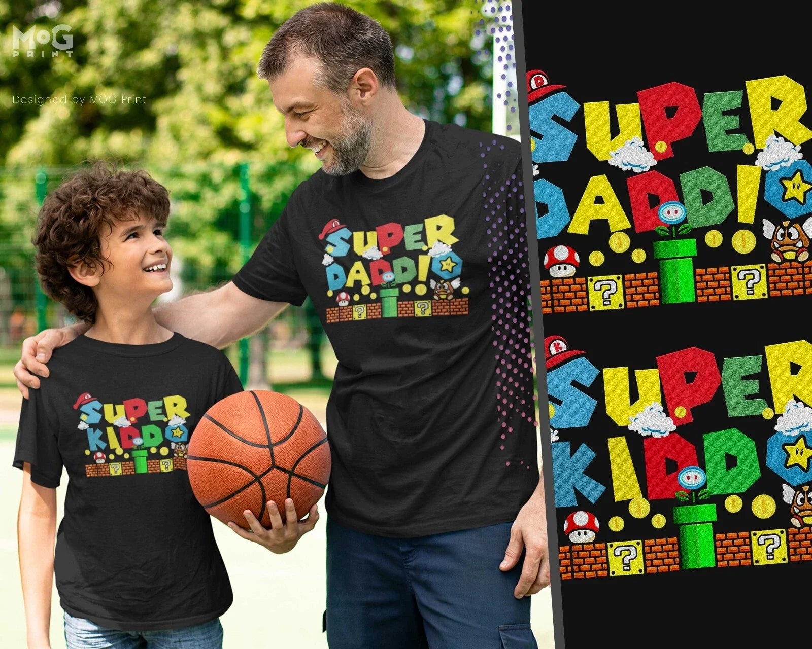 Super Daddio Kiddo Matching Kids Gamer Dad Gift Set - Adult & Kids T-Shirts, Sweatshirts & Hoodies apparel design preview 1