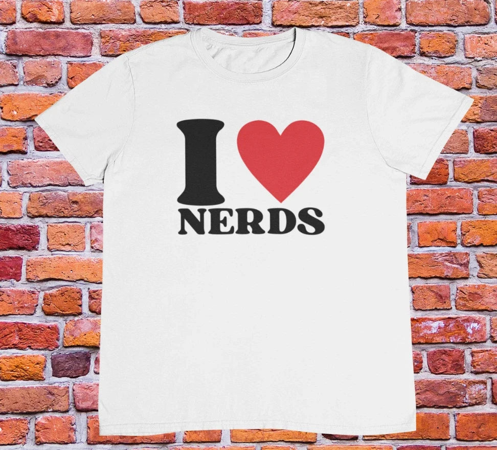 I Love Nerds y2k 2000s 90s aesthetics it people nerd - Adult & Kids T-Shirts, Sweatshirts & Hoodies apparel design preview 1