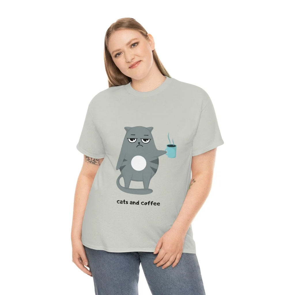 Unisex Cats and Coffee Gift for Cat Lover, Funny - Adult & Kids T-Shirts, Sweatshirts & Hoodies apparel design preview 1