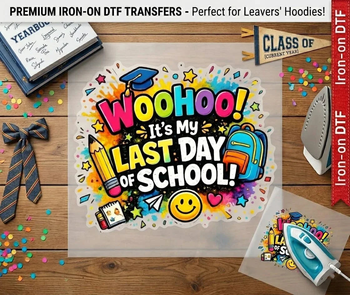 School Leavers Class Of 2026 DTF Iron On Heat - Adult & Kids T-Shirts, Sweatshirts & Hoodies apparel design preview 1