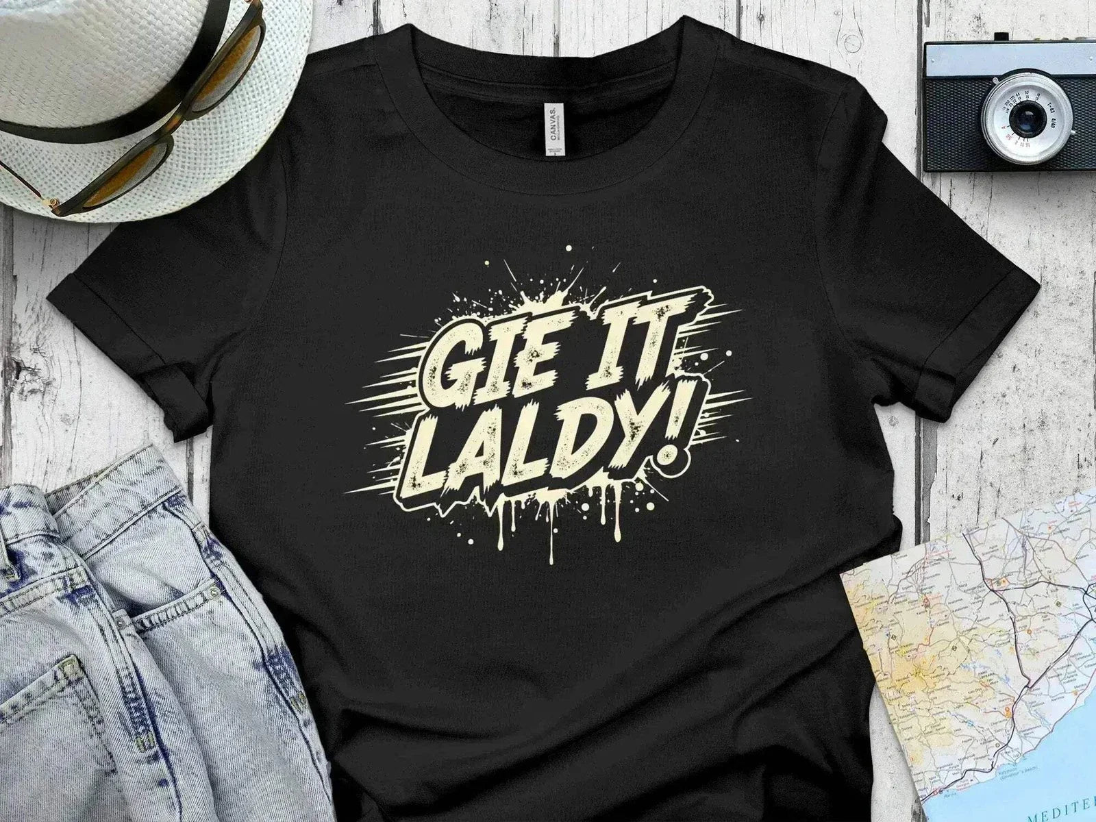 Gie It Laldy! Funny Scottish Quote - Adult & Kids T-Shirts, Sweatshirts & Hoodies apparel design preview 1