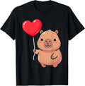 Cute Valentine Capybara Heart Balloon Kawaii - Adult & Kids T-Shirts, Sweatshirts & Hoodies apparel design preview 1