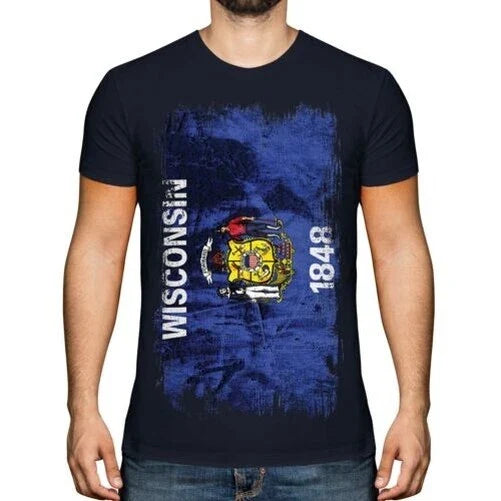 Wisconsin State Grunge Flag Mens Dweller Jersey Gift - Adult & Kids T-Shirts, Sweatshirts & Hoodies apparel design preview 1
